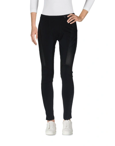 Versace Logo Stretch Nylon Jersey Leggings In Black