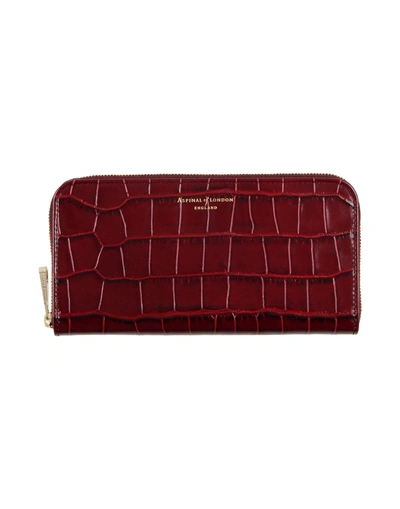 Aspinal Of London Wallets In Maroon