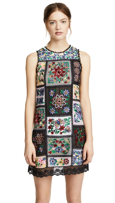 Alice And Olivia Marcelina Sleeveless Embroidered Tunic Dress In Multi