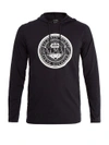 Balmain Logo-print Cotton-jersey Hooded Top In Blue