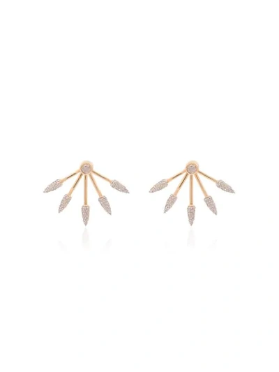 Pamela Love Gold Diamond Five Spike Earrings In Metallic
