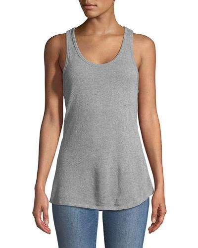 Majestic Cashmere/wool Scoop-neck Racerback Knit Tank In Gray