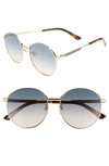Gucci 58mm Gradient Round Sunglasses In Endura Gold/blue Gradient