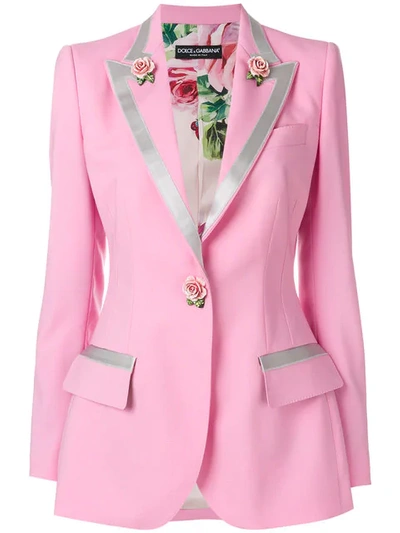 Dolce & Gabbana Turlington Wool And Silk Blazer In Rosa