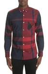 Burberry Thornaby Plaid Regular Fit Button-down Shirt In Bright Red
