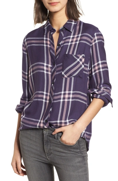 Rails Hunter Plaid Shirt In Navy Petal Pink