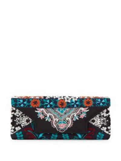 Oscar De La Renta Floral Envelope Clutch In Multi