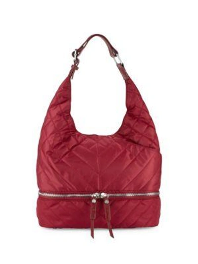 Sam Edelman Quilted Hobo Bag In Cranberry