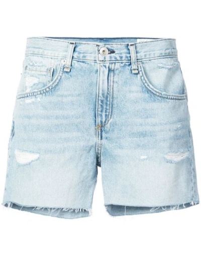 Rag & Bone Justine Vintage High-rise Denim Shorts In Light Blue