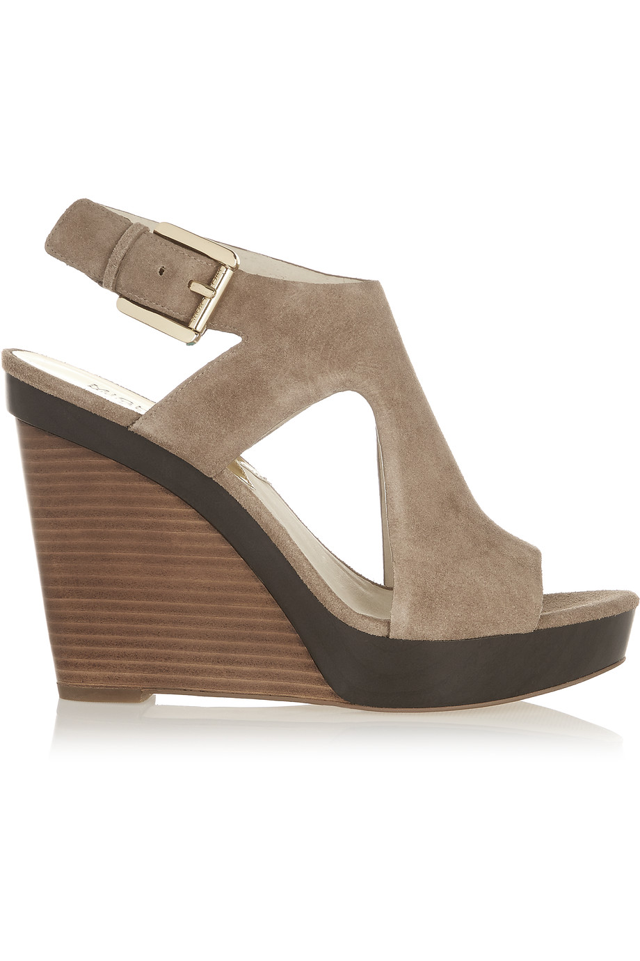 Michael Michael Kors Josephine Suede And Leather Wedge Sandals | ModeSens