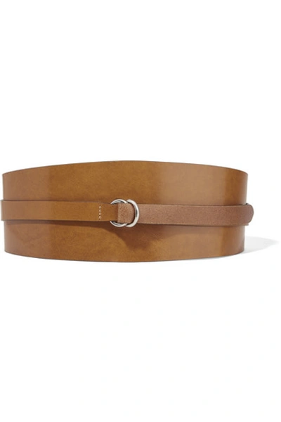 Isabel Marant Cajou Leather Waist Belt In Dark Brown