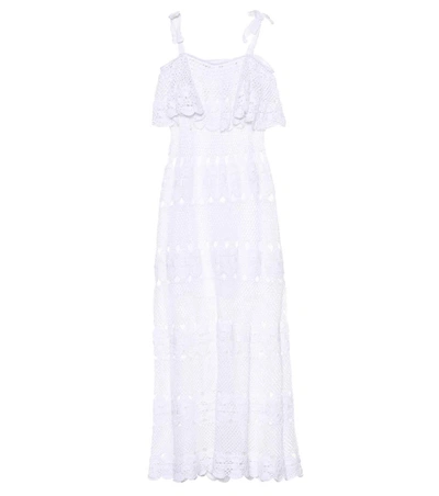 Anna Kosturova Marianne Crocheted Cotton Dress In White