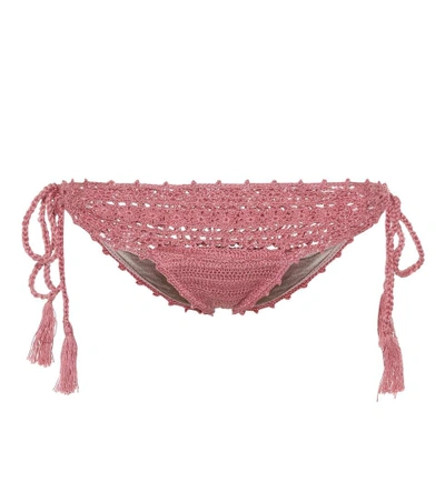 Anna Kosturova Darling Crochet Cotton Bikini Bottoms In Pink