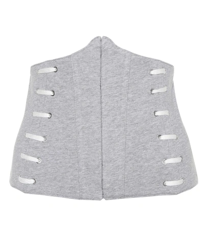 Jonathan Simkhai Whipstitch Cotton Corset In Grey