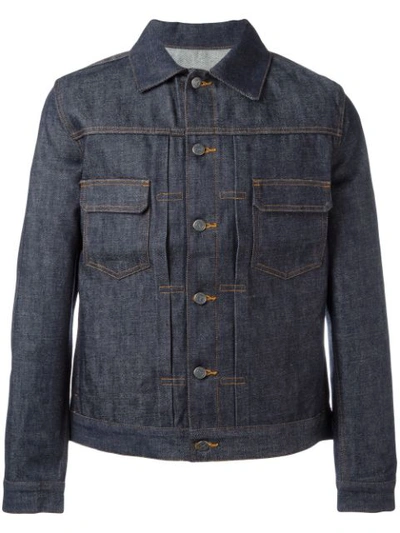 Apc Raw Denim Work Jacket In Blue