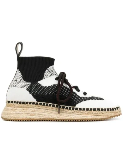 Alexander Wang Dakota Stretch-knit Espadrille Sneakers In White