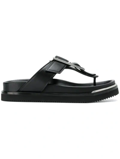 Alexander Wang Corin Buckle-embellished Leather Sandals In Black