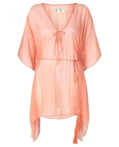 Aya Silk Aragonite Tunic In Coral