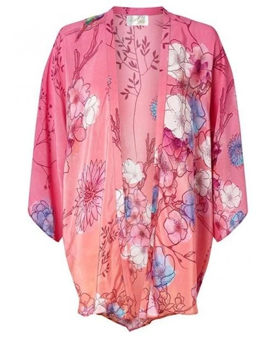 Aya Silk Opal Beach Kimono In Pink
