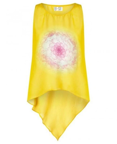 Aya Silk Sulphur Chiffon Top In Yellow