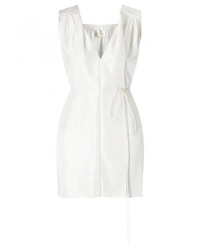 Aya Silk Diamond Short Dress In White