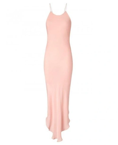 Aya Silk Sunstone Georgette Dress In Salmon Pink