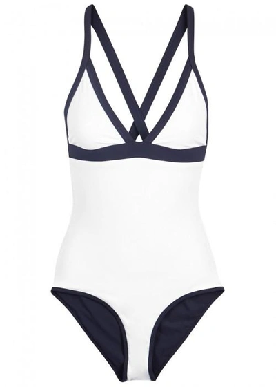 Heidi Klein Bb Two-tone Reversible Swimsuit In White And Blue