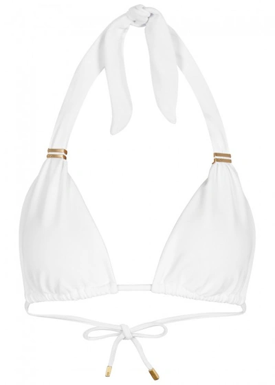 V I X Paula Hermanny Bia White Halterneck Bikini Top