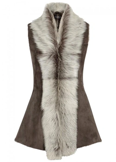 Dom Goor Chocolate Brown Shearling Gilet