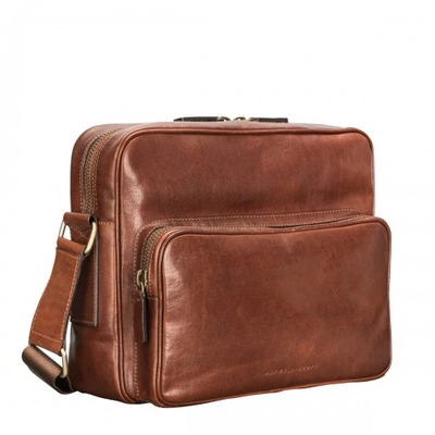 Maxwell Scott Bags Mens Quality Italian Tan Brown Leather Shoulder Bag