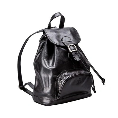 Maxwell Scott Bags Womens Premium Black Italian Leather Backpack