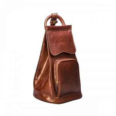 Maxwell Scott Bags Quality Womens Tan Brown Italian Leather Backpack