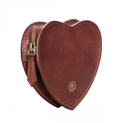 Maxwell Scott Bags Italian Leather Heart Handbag Organiser In Wine