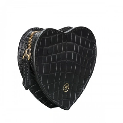 Maxwell Scott Bags Croc Print Leather Heart Shaped Handbag Organiser