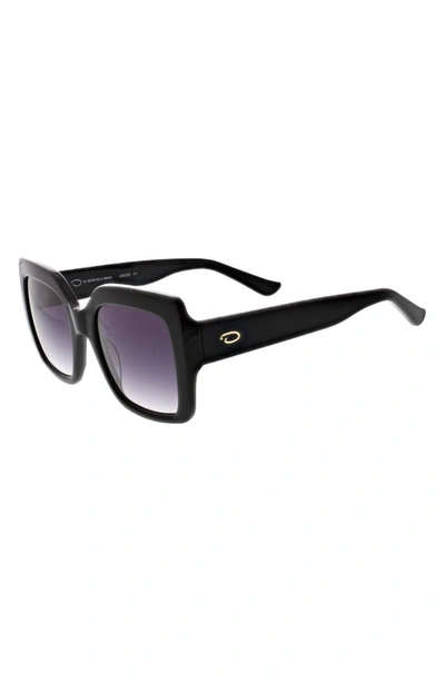 Oscar De La Renta 53mm Extreme Square Large Glam Sunglasses In Black