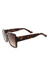 Oscar De La Renta 53mm Extreme Square Large Glam Sunglasses In Tort