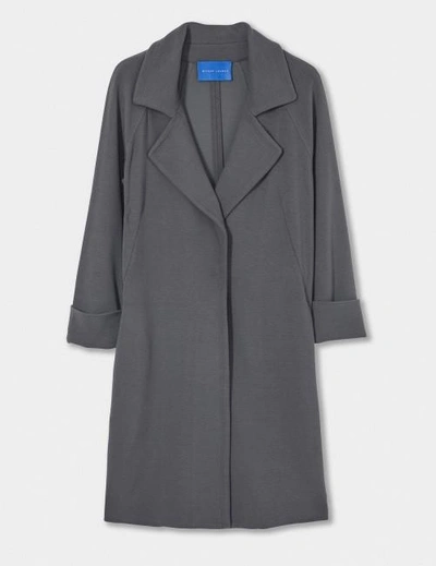 Winser London Crepe Jersey A Line Coat In Dark Grey