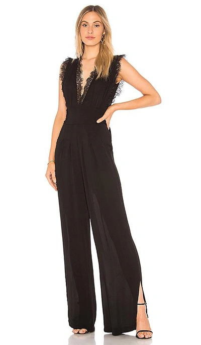 Free People Ruffle Your Feather Jumpsuit In Black