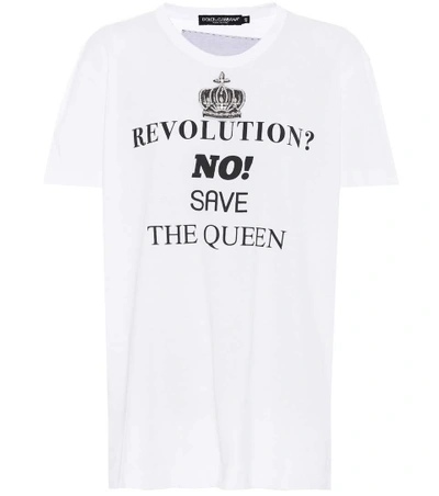 Dolce & Gabbana Printed Cotton T-shirt In White