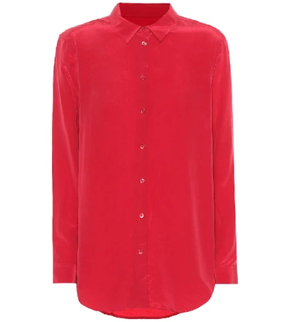 Equipment Essential Silk Shirt In Ribbon Red