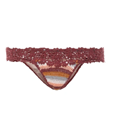 Anna Kosturova Marsala Cotton Bikini Bottoms In Multicoloured