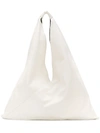 Mm6 Maison Margiela Oversized Japanese Leather Bag In White