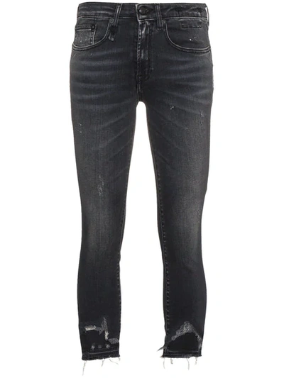 R13 Jenny Distressed Skinny Jeans In Black