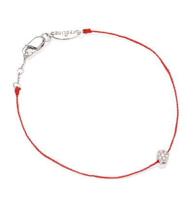 Redline White Gold And Diamond Illusion Bracelet In Red