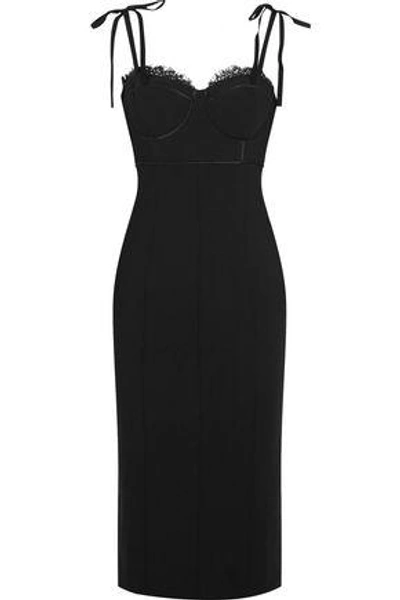 Cinq À Sept Woman Faron Lace-trimmed Cady Bustier Dress Black