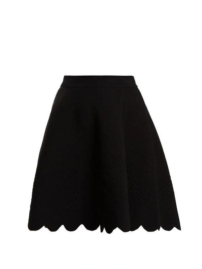 Alexander Mcqueen Scalloped Hem Mini Skirt In Black