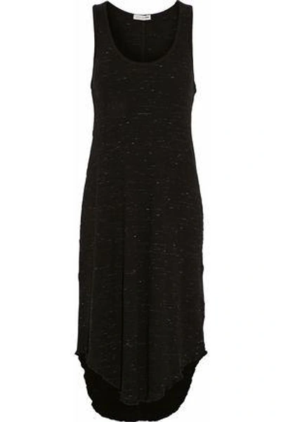 Rag & Bone Woman Marled Ribbed-knit Cotton-blend Midi Dress Black