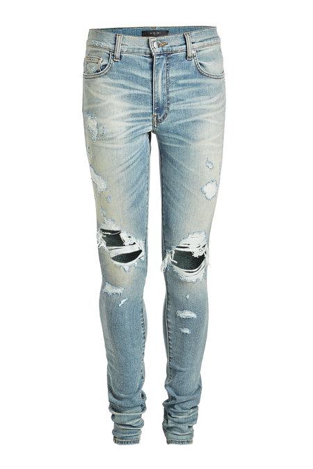 Amiri Distressed Skinny Jeans In Blue | ModeSens