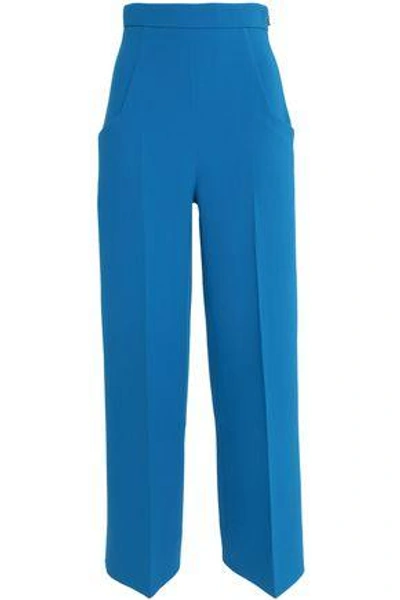 Roland Mouret Woman Ward Wool-crepe Wide-leg Pants Azure