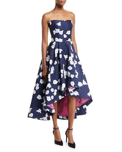 Shoshanna Paladino Floral Brocade High-low Cocktail Dress In Multi